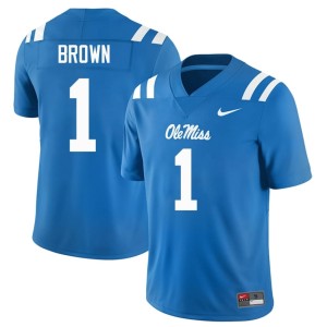 #1 Ole Miss Powder Blue Replica Men's A.J. Brown College Football Jerseys 975961-134