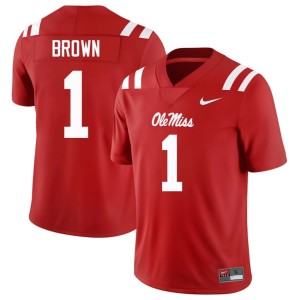 #1 Hotty Toddy A.J. Brown Embroidery Red Men's College Football Jersey 107482-250
