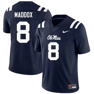 #8 College Football AJ Maddox Mens Navy Ole Miss University Jersey 414530-191