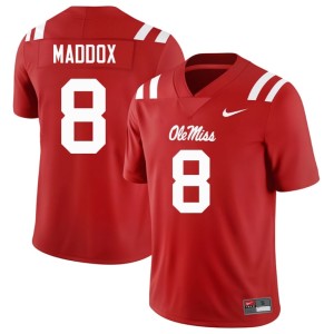 #8 College Football 2026 AJ Maddox Red Miss Rebels Men's Jerseys 897091-440