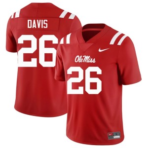 #26 Replica College Football Men's Red Ole Miss Rebels Ant Davis Jerseys 563282-312
