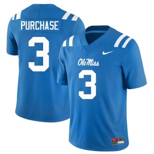 #3 2026-27 College Football Men Powder Blue Blake Purchase Ole Miss Jerseys 670858-615