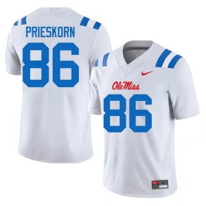 #86 College Football Official Brady Prieskorn Mississippi Rebels Men White Jerseys 993191-297