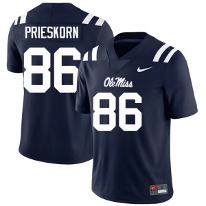#86 Mens Brady Prieskorn Official Miss Rebels Navy College Football Jersey 879017-479