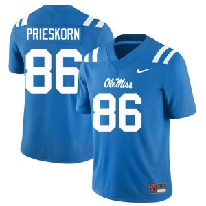 #86 Men's 2026 Powder Blue College Football UM Rebels Brady Prieskorn Jerseys 552896-728