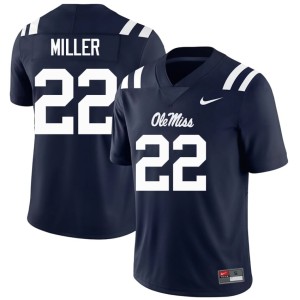 #22 Navy Cameron Miller Men's Ole Mississippi Rebels Alumni College Football Jerseys 671568-851