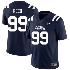 #99 University Navy College Football Men Ole Miss Carmelow Reed Jerseys 407240-913