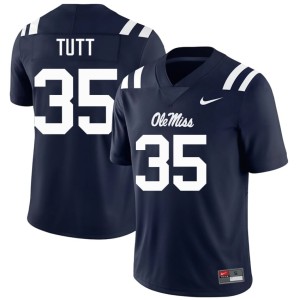 #35 Craig Tutt College Football NCAA Navy Men's Ole Miss Jerseys 856194-862