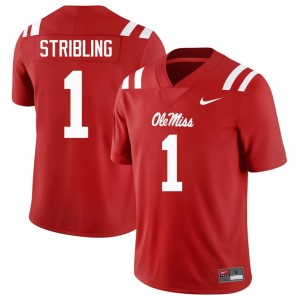 #1 Red De'Zhaun Stribling Limited College Football Mens Ole Miss Jersey 185666-272