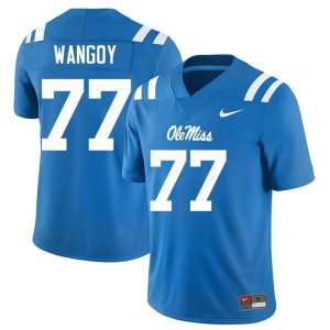 #77 Ole Mississippi Mens Enoch Wangoy Stitched Powder Blue College Football Jerseys 691533-539