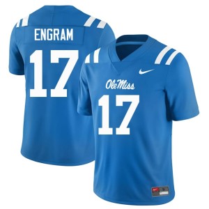 #17 College Football Mississippi Rebels Men's Evan Engram Alumni Powder Blue Jersey 353848-624