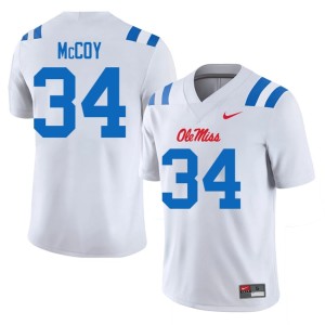 #34 College Football Mens University of Mississippi Player White Iverson McCoy Jerseys 599858-349