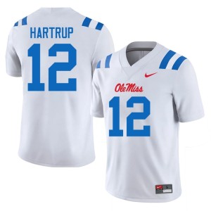 #12 College Football White Men's University Izaiah Hartrup Ole Mississippi Jersey 901719-639