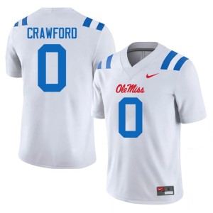 #0 Men's Hotty Toddy Official College Football Jalyn Crawford White Jerseys 835911-553