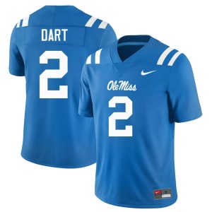 #2 Jaxson Dart Men's College Football High School Ole Mississippi Rebels Powder Blue Jersey 477064-156