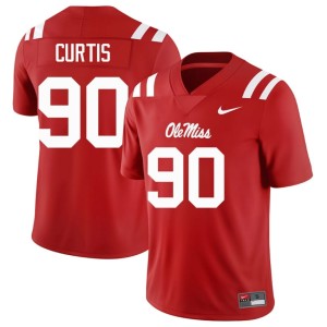 #90 Stitched Red Men's Rebels College Football Jayden Curtis Jersey 555697-419