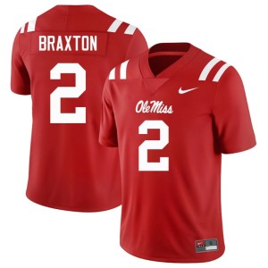#2 Jaylon Braxton College Football Red UM Rebels High School Men's Jerseys 285495-491