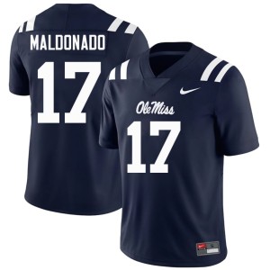 #17 College Football Navy Ole Miss Player Men's Jonathan Maldonado Jersey 446918-521