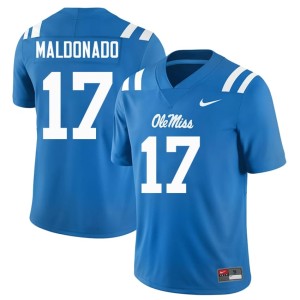#17 College Football Powder Blue Jonathan Maldonado Men's Forward Rebels University Jersey 571684-963