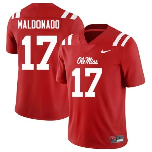 #17 Red Men College Football University of Mississippi Jonathan Maldonado Stitched Jersey 757629-600
