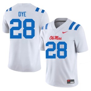 #28 UM Rebels Joshua Dye NCAA Mens White College Football Jerseys 151633-868