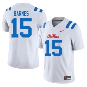#15 Ole Miss College Football Landon Barnes Stitched Mens White Jersey 233977-850