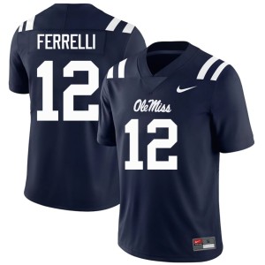#12 2026-27 Navy Miss Rebels Mens College Football Luke Ferrelli Jersey 726202-293