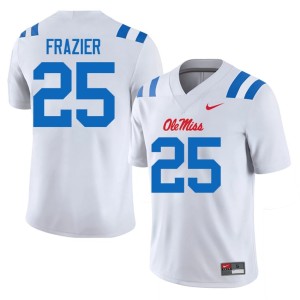 #25 College Football Men's White Makhi Frazier Alumni Ole Mississippi Rebels Jerseys 551960-551