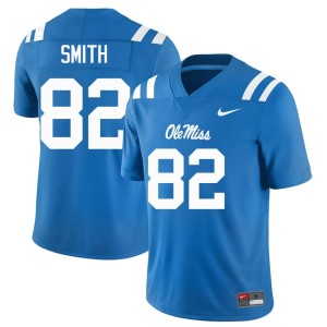 #82 NCAA Ole Miss Rebels College Football Michael Smith Mens Powder Blue Jersey 608247-649