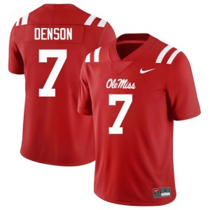#7 Miss Rebels Mens Sharif Denson 2026 Red College Football Jerseys 455408-645