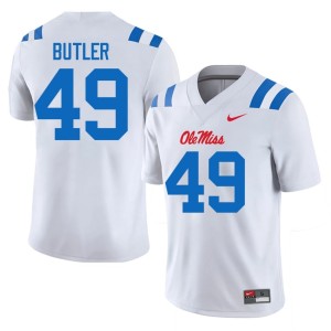 #49 Tah'j Butler College Football White Mississippi Rebels Mens Stitched Jerseys 872375-565