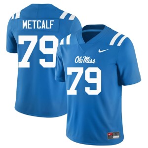 #79 Powder Blue Men's College Football Terrence Metcalf University of Mississippi High School Jerseys 267064-696