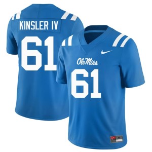 #61 Powder Blue Ole Miss College Football Mens 2026 Tommy Kinsler IV Jersey 708106-367