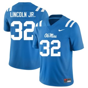 #32 Mississippi Rebels College Football Victor Lincoln Jr. Powder Blue Men's Game Jersey 552807-504