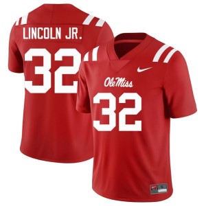 #32 Men Red Victor Lincoln Jr. College Football Mississippi Game Jersey 933137-536