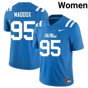 #95 Womens Stitched Andrew Maddox UM Rebels Powder Blue College Football Jersey 774145-694