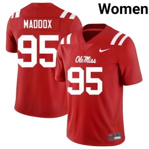 #95 Andrew Maddox Forward Rebels College Football 2026 Womens Red Jerseys 157544-608