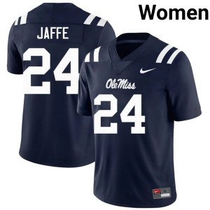 #24 Official UM Rebels Women Andy Jaffe Navy College Football Jerseys 223776-341