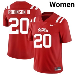 #20 Limited Womens College Football Red Anthony Robinson III Mississippi Jersey 146224-381