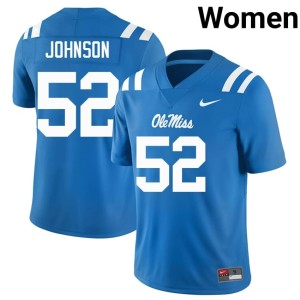 #52 Cooper Johnson College Football Women's Ole Miss Game Powder Blue Jerseys 358730-781