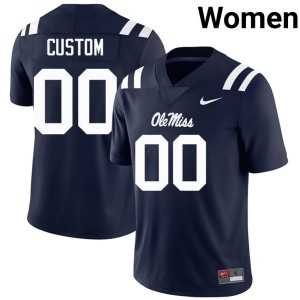 #00 Custom College Football Forward Rebels University Navy Women Jerseys 447362-624