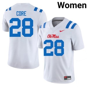 #28 Women Dante Core White Player College Football Ole Mississippi Jersey 589831-309