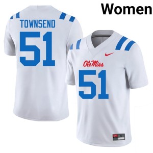 #51 College Football White Delano Townsend Mississippi Women Game Jerseys 291211-590