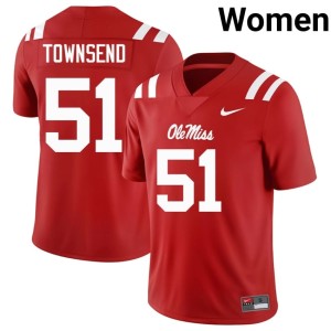 #51 Red Alumni Mississippi Delano Townsend Women's College Football Jersey 982347-690