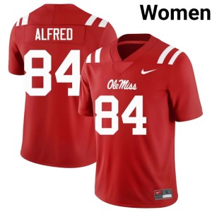 #84 Dillon Alfred College Football Ole Mississippi Rebels NCAA Red Women's Jersey 906816-389