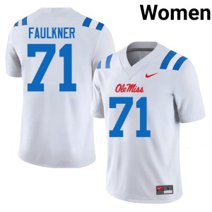 #71 Ole Mississippi Rebels 2026-27 Women's College Football Emanuel Faulkner White Jerseys 591261-126