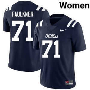 #71 Women College Football Navy Emanuel Faulkner Player Hotty Toddy Jerseys 333979-574
