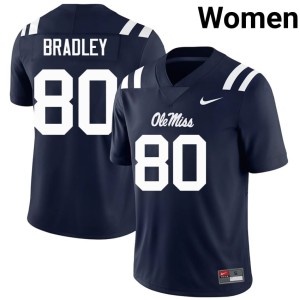 #80 2026-27 College Football Hayden Bradley Rebels Navy Womens Jerseys 267059-840