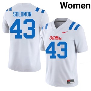 #43 White College Football Official Womens Ole Miss Isreal Solomon Jersey 254125-463