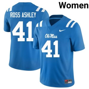 #41 Women's Ole Miss Rebels Powder Blue John Ross Ashley College Football University Jersey 380610-676